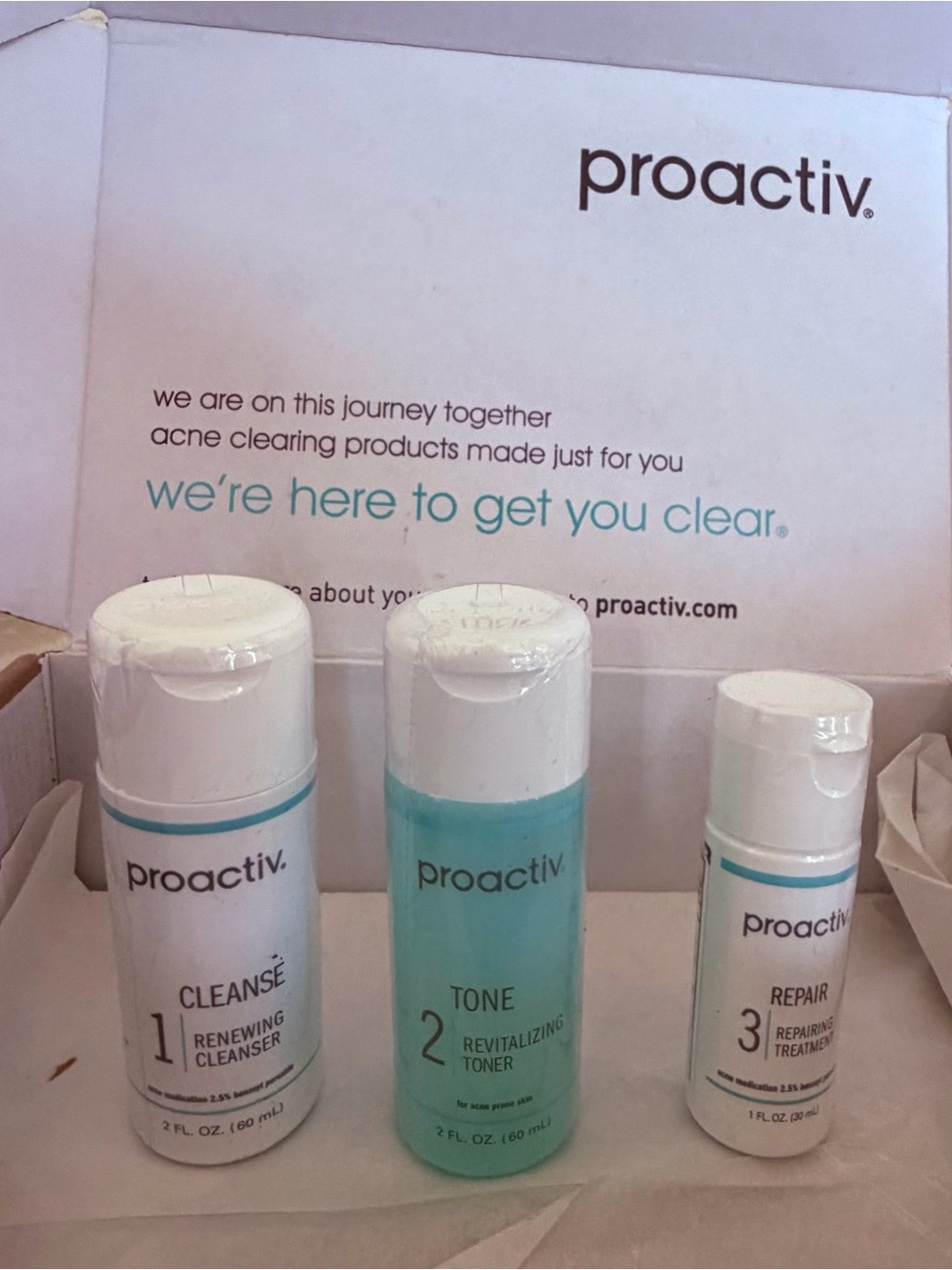 Proactiv 3 Step Acne Treatment Complete Acne Skin Care Kit Sealed NIB